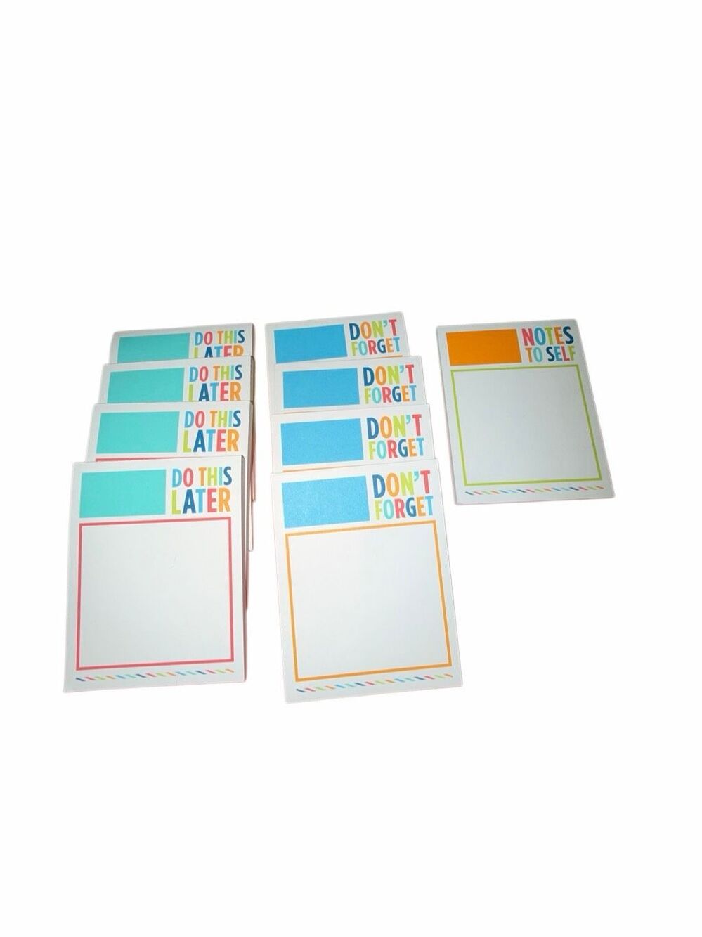 Set of 9 pads of paper for note taking